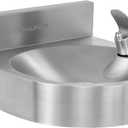 Alpine Water Drinking Fountain Wall Mounted - Commercial Hydration Station for Indoor & Outdoor in School, Parks, Courts & More (Stainless Steel)