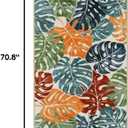 Wonnitar Tropical Washable Runner Rug 2x6, Non-Slip Colorful Leaf Runner Rugs for Kitchen, Low Pile Coastal Soft Bathroom Carpet Floor Throw Mat for Laundry Room Entrance Hallway