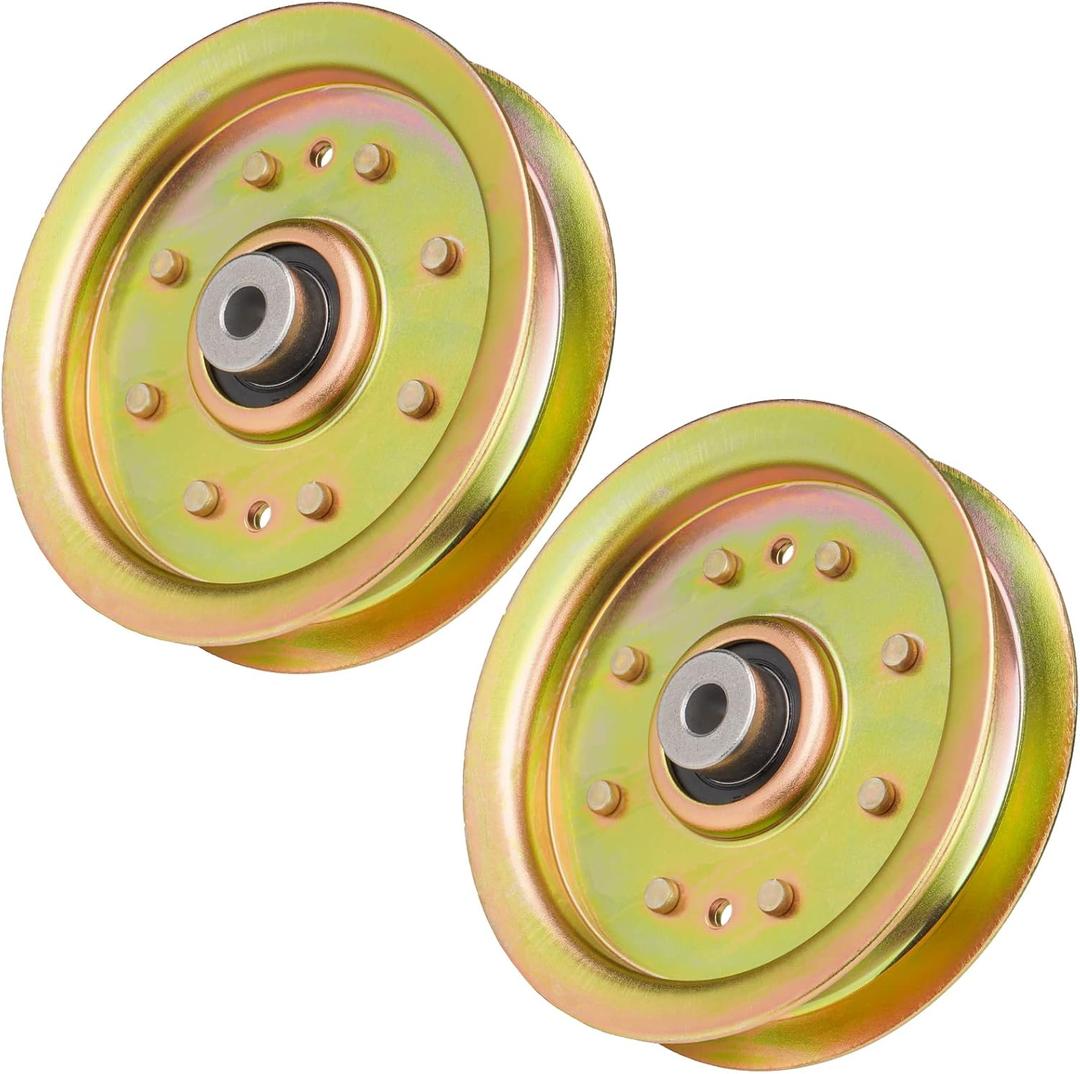 Flat Idler Pulley for 753-08171 956-04129 Cub Cadet RZT50 LTX1050 LTX1046 GT2550 Troy-Bilt GT50 GT54 RZT42 TB42 Fits 38" 42" 50" 54" Deck Riding Lawn Mower Tractor (2 Pack)