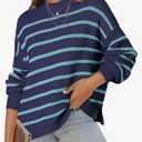 Dokotoo Oversized Womens Sweater 2025 Fall Winter Striped Sweaters Casual Trendy Sweater, M