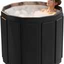 Portable Bathtub for Adult, Foldable Soaking Bathtub for Hot SPA&Ice Bath, Foldable Small Bathtub collapsible bathtub for Bathing, 6-layer Insulated portable tub,Space-Saving (Black, 25.9X27.5 IN)