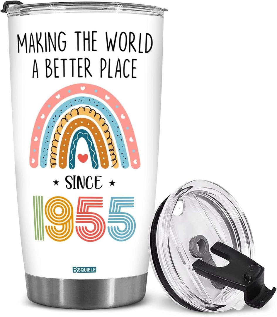 70th Birthday Gifts For Women Men - 1955 Birthday Gifts - Gift For 70 Year Old Women - 70 Year Old Gifts - 70th Birthday Tumbler - 70th Birthday Decorations - Making The World Since 1955 Tumbler 20 OZ