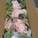 Pink Flower Centerpieces for Table, Pre-Made Artificial Peony Hydrangea Centerpieces for Dining Table Wood Fake Flowers Decorations for Wedding Living Room Office Bar Kitchen Table