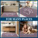 OLANLY Dog Door Mat for Muddy Paws 36x24, Paw Print Design, Absorbs Moisture and Dirt, Absorbent Non-Slip Washable Doormat, Quick Dry Chenille Mud Mat, Entry Indoor Entryway Carpet, Deep Plum