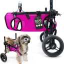 Dog Wheelchair for Back Legs, Dog Wheelchair Cart, Doggy/cat Wheelchairs with Disabled Hind Legs Walking, Mobility Aids for Small Pets Hind Limbs, Dogs Carts with Wheels, Light Weight (Medium, Pink)