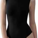 PUMIEY Women's Mock Turtle Neck Sleeveless Bodysuit Sexy Tank Tops Sharp Collection, S