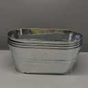 4PCS 4 Gallon Galvanized Tub Champagne BucketWith Carry Beer Drink Storage Cooler Metal Beverage Ice Tub Galvanized Ice Buckets for Parties and Cocktail Bar Mimosa Bsupplies