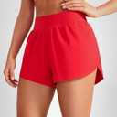 CRZ YOGA High Waisted Split Running Shorts for Women 3" - Comfy Mesh Liner for Workout Athletic Gym Track Quick Dry, Size XS