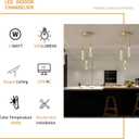 LMQNINE Kitchen Light Fixtures Ceiling Dimmable LED Modern Gold Pendant Light Mini Teardrop Crystal Pendant Light for Kitchen Island Bedroom Hallway Entryway (3-Light)