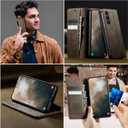 Wallet Case for Samsung Galaxy S23 5G Leather Wallet Flip Cover with Card Holder, Kickstand, Magnetic Closure, RFID Blocking TPU Shockproof Phone Case Compatible with Galaxy S23, Coffee