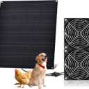 Solar Powered Fan, 15W Solar Chicken Coop Fan,Waterproof Ventilation Exhaust Fan for Outdoor Shed Chicken Coops Greenhouse Doghouses Pet House for Intake or Exhaust Air Cooling