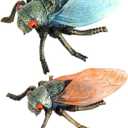 ibasenice 2pcs Realistic Cicada Insect Model Toys for Kids, Lifelike Simulation Cicadas Figures for Insect Theme Party, Home Decoration, Educational Play, 3.34 * 2.75 * 1.18inch