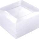 WDF 60PCS Clear Plastic Plates - Square Disposable Dessert/Salad Plates- 7inch Plastic Appetizer Plate for Wedding &Parties