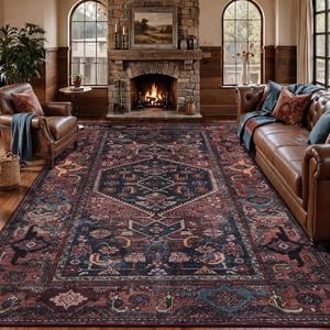 SERISSA Oriental 8x10 Large Area Rug for Living Room,Washable Rug Non Slip