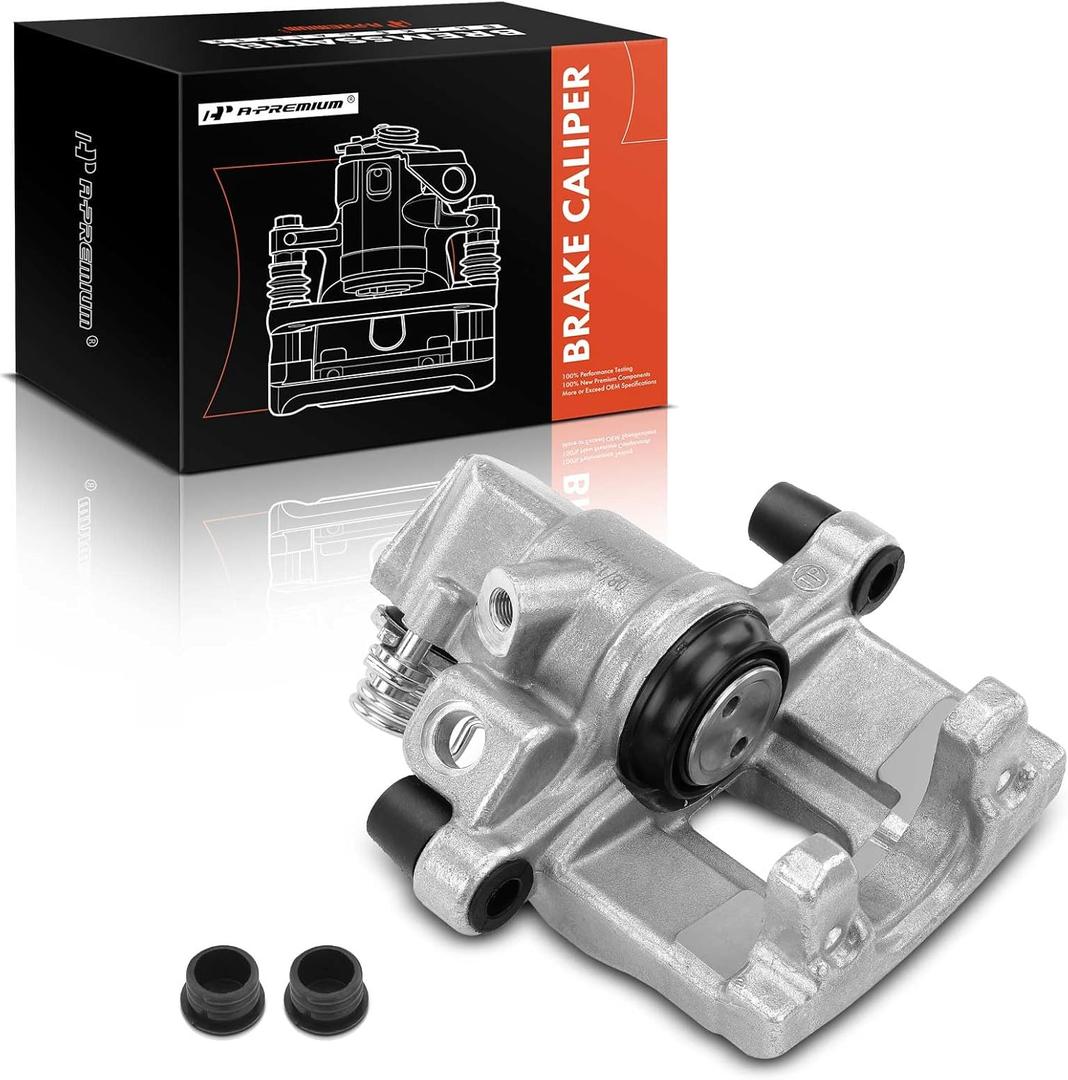 A-Premium Disc Brake Caliper Assembly Without Bracket Compatible with Ford and Mazda Models - C-Max 2013-2018, Escape 2013-2016, Focus 2012-2018, EcoSport 2018-2022, 3, Transit Connect - Rear Right