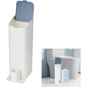 Holder for Clorox Toilet Wand, Compatible with Clorox Toilet Wand Holder only, White & Blue, Includes Wand
