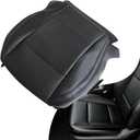 NLQR Perforated Front Driver Bottom Replacement Seat Cover Compatible with Subaru Outback 2015 2016 2017 2018 2019Microfiber Leather, Slate Black with Black Stitching