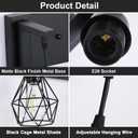 Somniferous 4 Light Bathroom Vanity Light, Farmhouse Bathroom Light Fixtures Over Mirror, Black Vanity Light with Caged Metal Shade, Rustic Wall Light Fixture for Bedroom, Living Room, E26 Socket