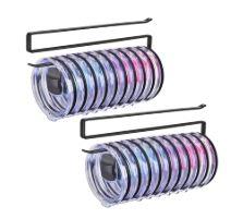 2Pack Tumbler Lid Organizer, Kitchen Space-Saving Cup Holder, Organizers for Under Cabinet Storage, No Glue or Drilling Required (Black)