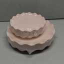 LIYH 24 Pcs Pink Plates Reusable, Pink Plastic Scalloped Plate Durable and Dishwasher Safe,Baby Shower Plate, Light Weight Daisy Plastic Wavy Plates for Wedding Party Birthday (24(12 Guests))