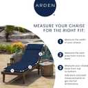 Arden Outdoor Plush Modern Tufted Chaise Cushion, 76 x 22, Rain-Proof, Fade Resistant, Tufted Cushion for Chaise Lounger Clark Blue