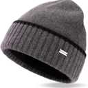 TOP-EX XL/XXL 100% Merino Wool Beanies Hats Men Fleece Lined Winter Knitted Hat Warm Cuffed Beanie (Green, L)