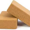 SVY Cork Yoga Blocks, 2 Pack, 9x6x3, High Density Solid Natural Cork Yoga Brick with Comfortable Edge to Improve Balance, Strength and Flexibility
