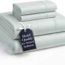 Casa Platino King Size Bed Sheet Set 4 Piece Set, Pre-Washed Ultra Soft Fabric, Deep Pocket Sheets for 15 Mattress, Brushed Microfiber Bedding, Fade Resistant & Breathable - Mineral