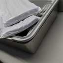 Enclosed Stainless Steel Cat Litter Box with Lid Extra Large Litter Box for Big Cats XL Metal Litter Pan Tray with High Wall Sides Enclosure, Non-Sticky, Anti-Leakage, Easy Cleaning