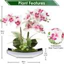 Briful Orchids Artificial Flowers 15" Light Pink Phalaenopsis Orchid with Silver Pots Real Touch Faux Orchid Plant for Home Office Bathroom Living Room Decoration