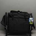 LET'S CAMP Folding Stadium Seat Bleacher Chair with Cup Holder, Mesh Bag and Hide Hooks, Portable Stadium Chair with Back and Cushion (Black Grey)