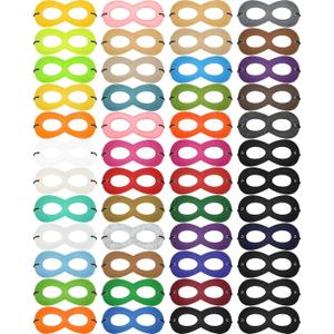 JaGely 100 Pcs Halloween Cosplay Felt Eye Mask Bulk for Craft Costume Adjustable Party Mask with Elastic Rope for Birthday (Multicolor) JaGely 100 Pcs Halloween Cosplay Felt Eye Mask Bulk for Craft Costume Adjustable Party Mask with Elastic Rope for Birthday (Multicolor)
