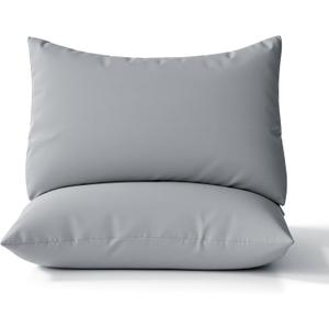 Cooling Pillowcases Set of 2, Soft Pillow Covers Queen Size, Cool Gray, Christmas Gifts