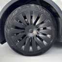KAVANIC Wheel Cover Fits for Tesla Model Y 19Inch ABS Matter Black Hubcaps 4 PCS Gemini Wheel Covers Fit for Model Y 2020-2024 Replacement Induction Style Rim Protector