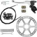 CILOYU Mini Bike Brake Lever 180mm Disc Brake Rotor + Rear Brake Caliper Replacement for Coleman CT100U CC100X Baja DB30 Motovox MBX10 MBX11 MMB80 MMB105 79cc 97cc 100cc Powersports Parts (Black)