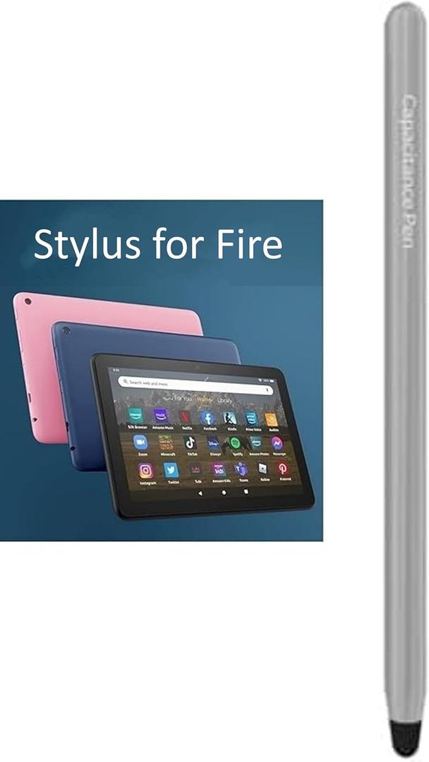 Stylus Pen for AMZ Fire Tablet, Pen for Fire HD 10 Stylus, for Fire Max 11 Pen, for Fire HD 8 Pen, for Fire 7 Pen, for Fire Kids Tablets Touch Screen Stylus Pen (Gray)