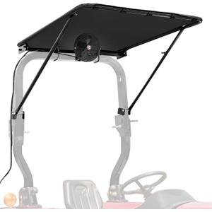 Universal Tractor Canopy with Electric Cooling Fan for ROPS UV-Resistant Sunshade with Active Airflow for Compact Tractors, Riding & Zero Turn Mowers Easy Bolt-On Installation