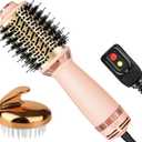 Hair Dryer Brush Blow Dryer Brush in One, 4-in-1 Hair Dryer Brush Blow Dryer with Oval Barrel, Mini Hot Air Brush for All Hair Types(Pink)