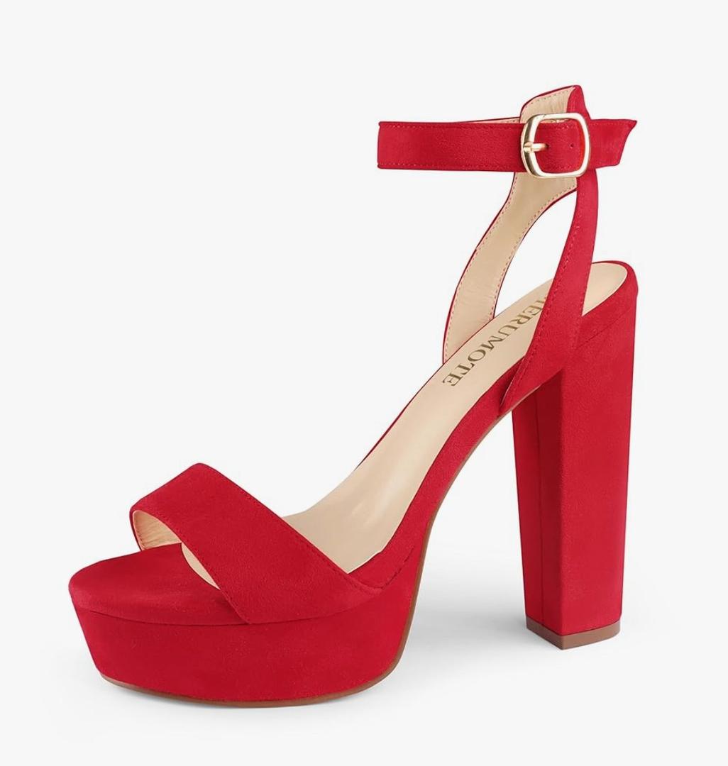 MERUMOTE Women's Fashion Platform Sandals Block Heels Wedding Summer Dress Shoes Size 8
