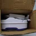 Raised Toilet Seat with Handles for Seniors - Adds 5 Inch - Elevated Toilet Seat Riser with Cushion - Supports 300 lbs - Easy to Install for Standard/Round Toilet - Includes Lid, Blue