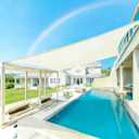 Sun Shade Sail 10' x 20' Cream Rectangle Canopy Sail Shade Cover 95% UV Block Permeable Sunshade Outdoor for Patio Yard