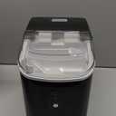 EUHOMY Nugget Ice Maker Countertop with Handle, Ready in 6 Mins, 34lbs Per Day, Removable Top Cover, Auto-Cleaning, Portable Sonic Ice Maker with Basket and Scoop, for Home/Party/RV/Camping (Black)