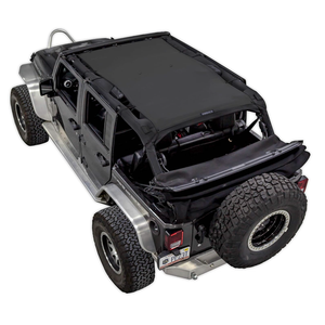 SPIDERWEBSHADE Original JK 4Door Full Sunshade Top (20072017) Compatible with Jeep Wrangler JKU Rubicon Sahara Sport All Trims  Airbag Safe  USA Made  10 Year  (Black)