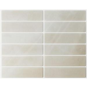 Peel and Stick Backsplash 10-Sheets of 11.42'' x 9'' Self-Adhesive Peel and Stick 3D Wall Tile for Kitchen, Bathroom (Beige Gray)