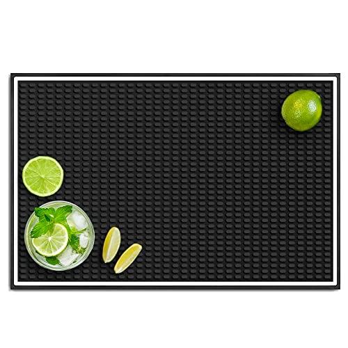 Bar Mat Spill Mat for Home Bar Decor for Home Durable Rubber 18"x12" Small Large Home Bar Accessories Bar Gifts Bar Mats for Countertop