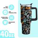 Gamer Lover Gift 40oz Tumbler with Handle and Lid Straw, Stainless Steel Double Walled Vacuum Insulated Cup, Gaming Gifts for Men Boys, Gamepad Water Bottle for Teen Boy 1PC