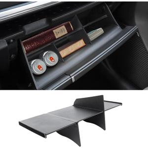 Glove Box Divider Organizer Compatible with 2024 2025 2026 Hyundai Santa Fe Insert Divider Tray ABS Secondary Storage Interior Accessories
