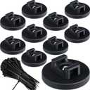 Yookeer Magnetic Zip Tie Mount Multipurpose Cable Holder Magnets Magnetic Wire Management Bases with Heavy Duty Zip, Mount Nylon Cable Ties in Total(60 Pieces,43 mm)