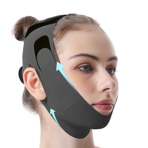 Chin Strap for Sleeping Face Lift Tape Chin Strap for Double Chin for Women Reusable V Line Lifting Mask Adjustable Face Slimming Belt Jaw Exerciser Jawline Shaper Anti Sagging Black M