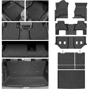Floor Mats for 2015-2020 Chevy/Chevrolet Suburban & GMC Yukon XL 8 Seats, All Weather Cargo Liner for Suburban Accessories, Heavy Duty TPE Cargo Mats, Car Accessories